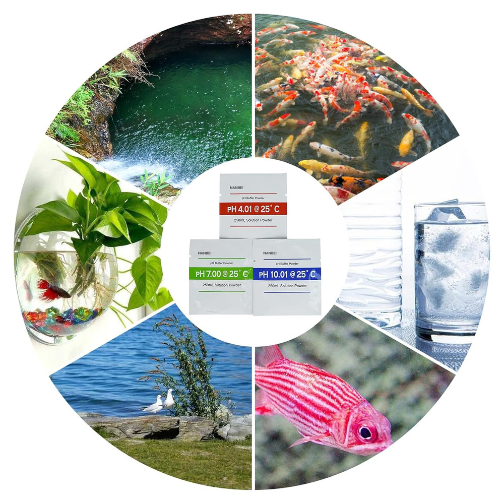 15 Pack pH Meter Calibration Buffer Powder - pH 4.01, 7.00, 10.01