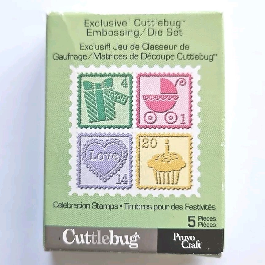 CELEBRATION STAMPS Cuttlebug Cutting Dies & Mini Embossing Folders Birthday thb
