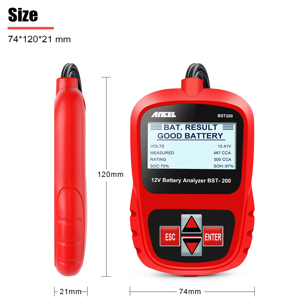 ANCEL BST200 Car Battery Load Tester Digital Charging System Analyzer 1100CCA