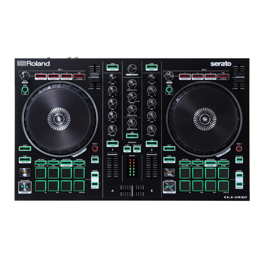 Roland DJ 202 Lightweight Design Two Channel Four Deck Serato DJ Controller