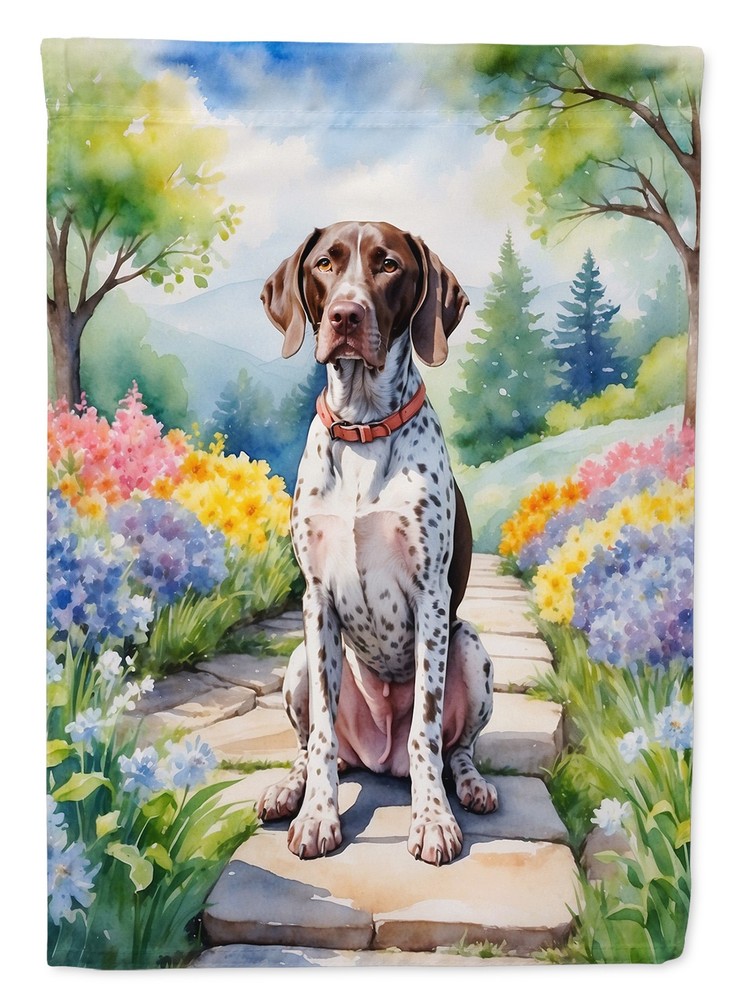 Caroline's Treasures German Shorthaired Pointer Spring Path House Flag