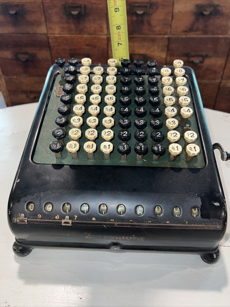 Antique Burroughs Class 5 10 Column Key Driven Calculator Adding Machine Decor
