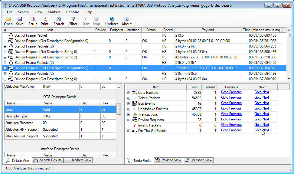 New ITIC 1480A USB 2.0 LS/FS/HS/OTG Protocol Analyzer