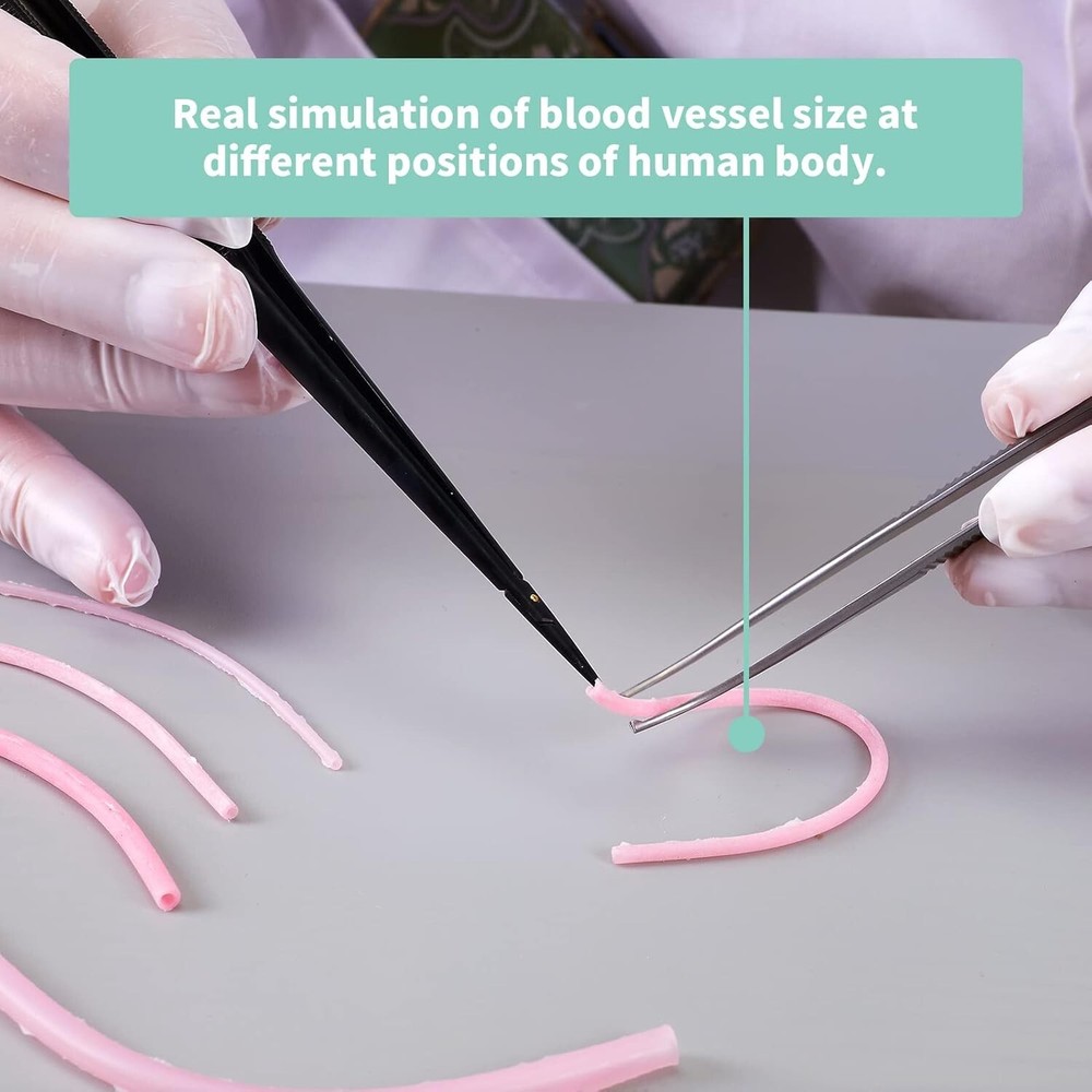 2PCS Vascular Microvascular Anastomosis Suture Practice Exercise Model Mult Size