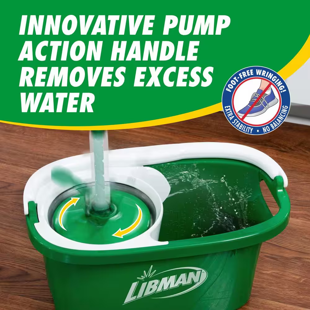 Tornado Spin Mop with Bucket Cleaning System, Microfiber Spin Mop Head, Machine