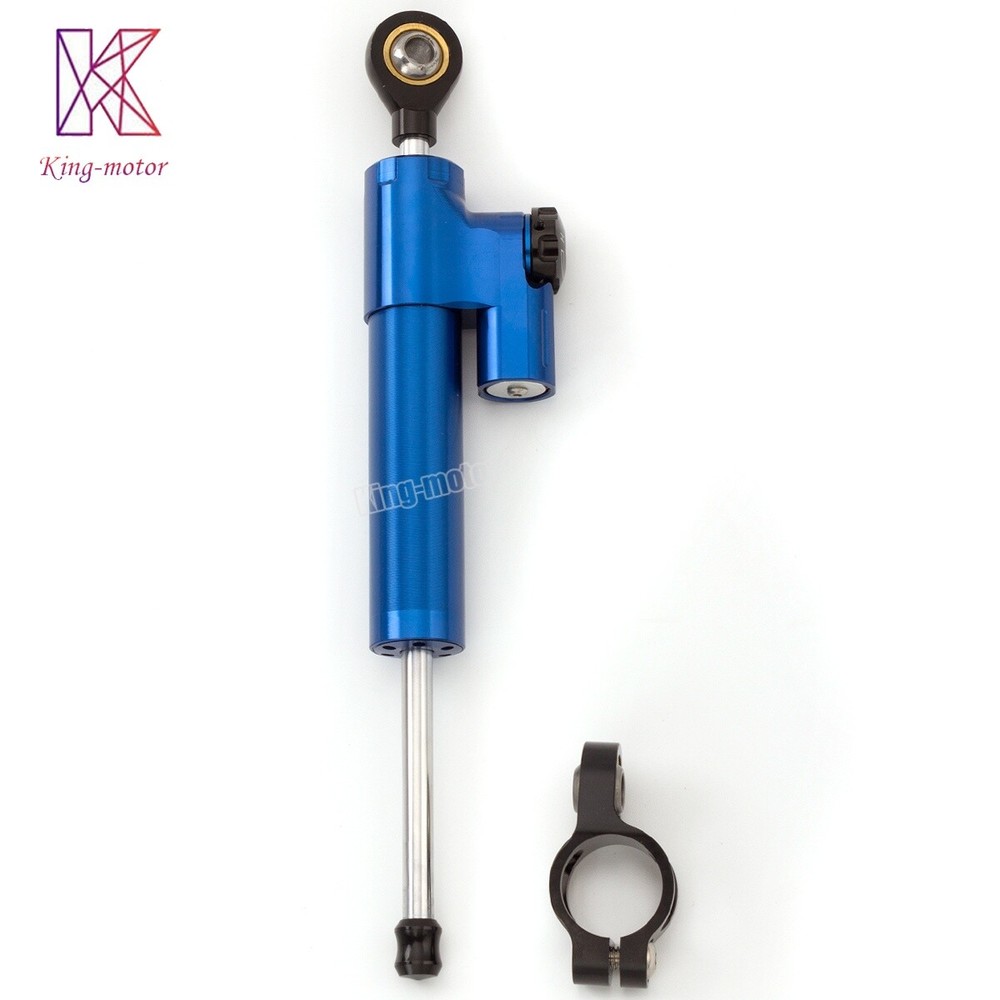 CNC Adjustable Steering Damper Stabilizer Motorbike Accessories Universal Blue