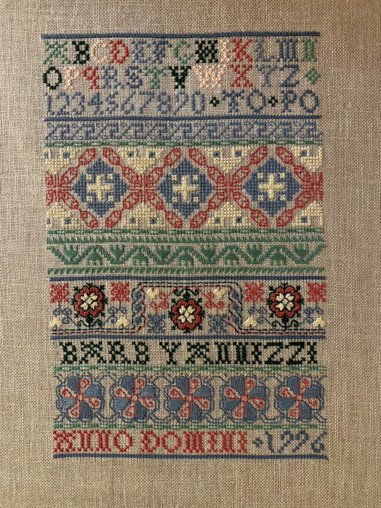 Finished Cross Stitch Sampler