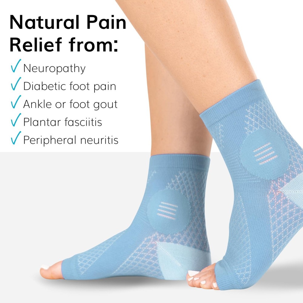 BraceAbility Neuropathy Socks (Pair) - Peripheral Neuritis Compression Diabetic