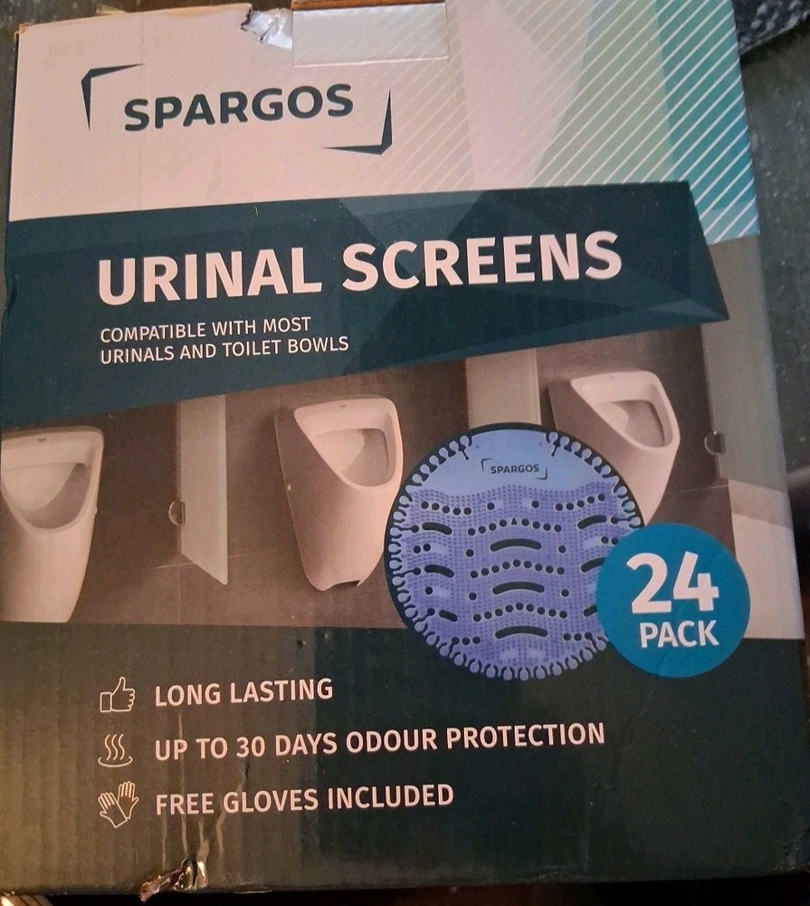 SPARGO Urinal Screen Deodorizer 24 Pack Ocean Breeze Scent Anti-Splash