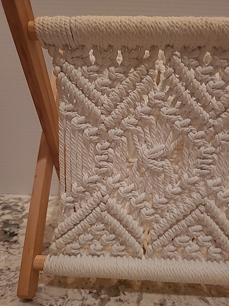 Macrame Magazine Holder Rack Boho Storage Standing Rack Book Newspaper Decor