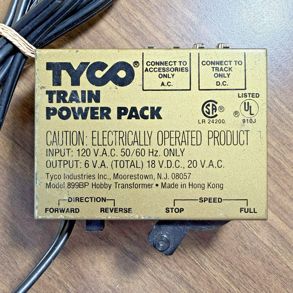TYCO Train Power Pack Model 899BP Hobby Transformer Railroad *Untested*