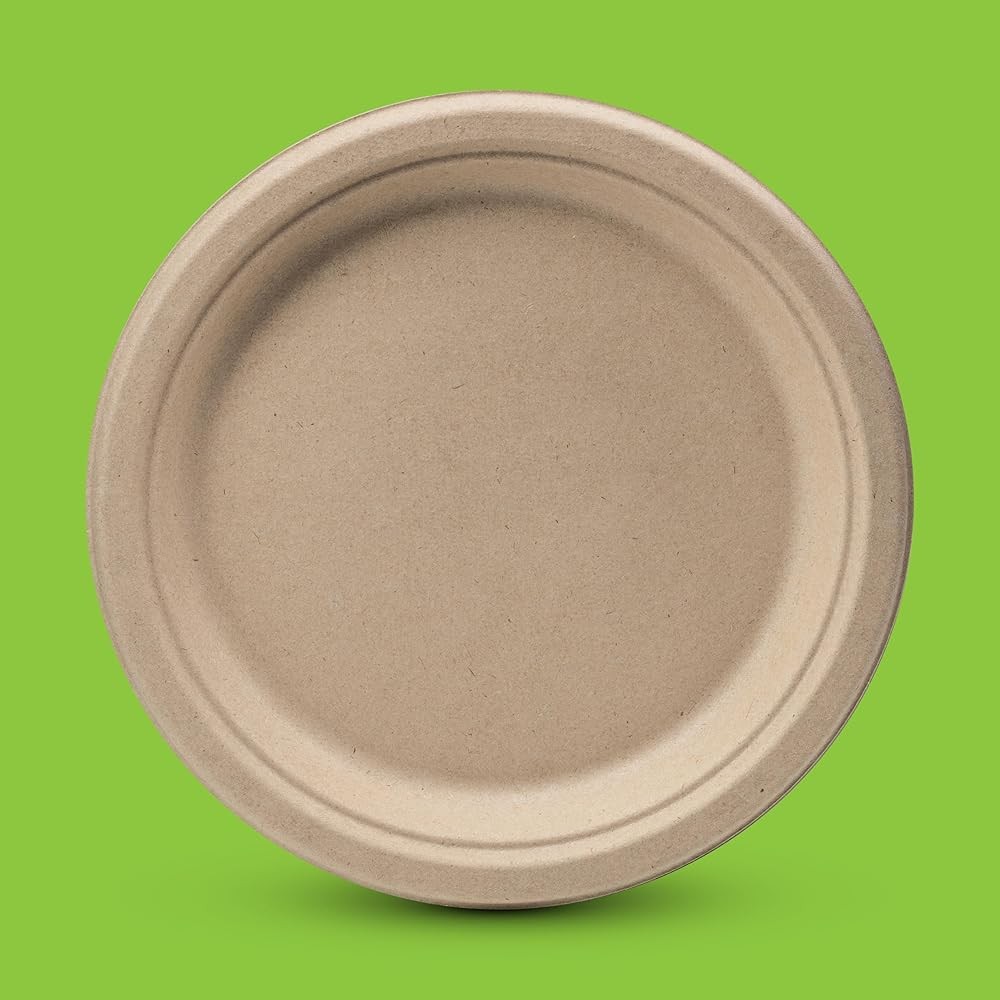 postable Paper Plates, 10 Inch Heavy Duty Biodegradable