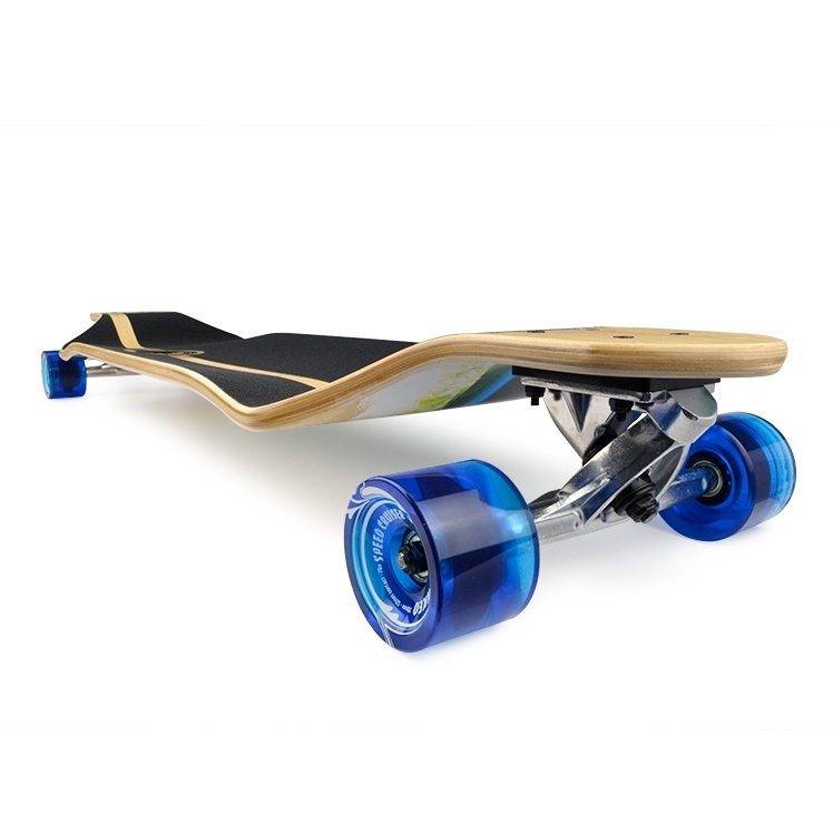 Yocaher Drop Down Longboard Complete - White Digital Wave