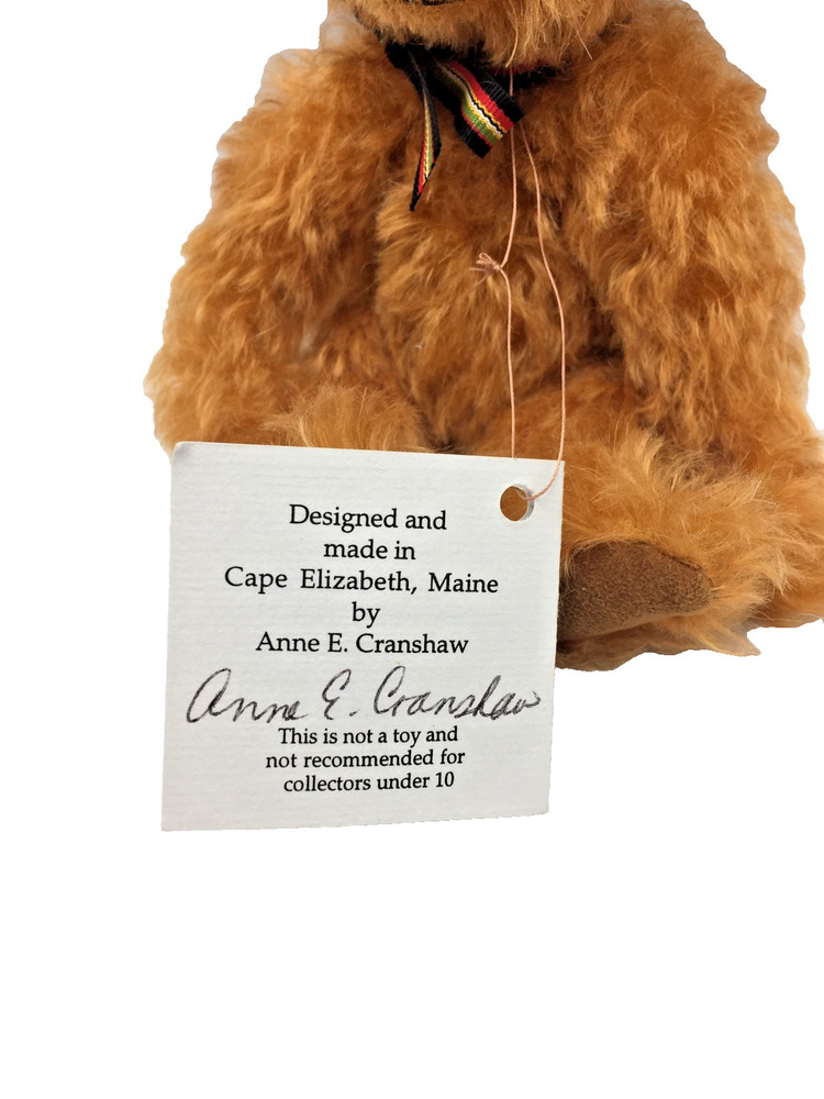 Anne E. Cranshaw Bear: "Reid" Mohair Bear 8 " Tall