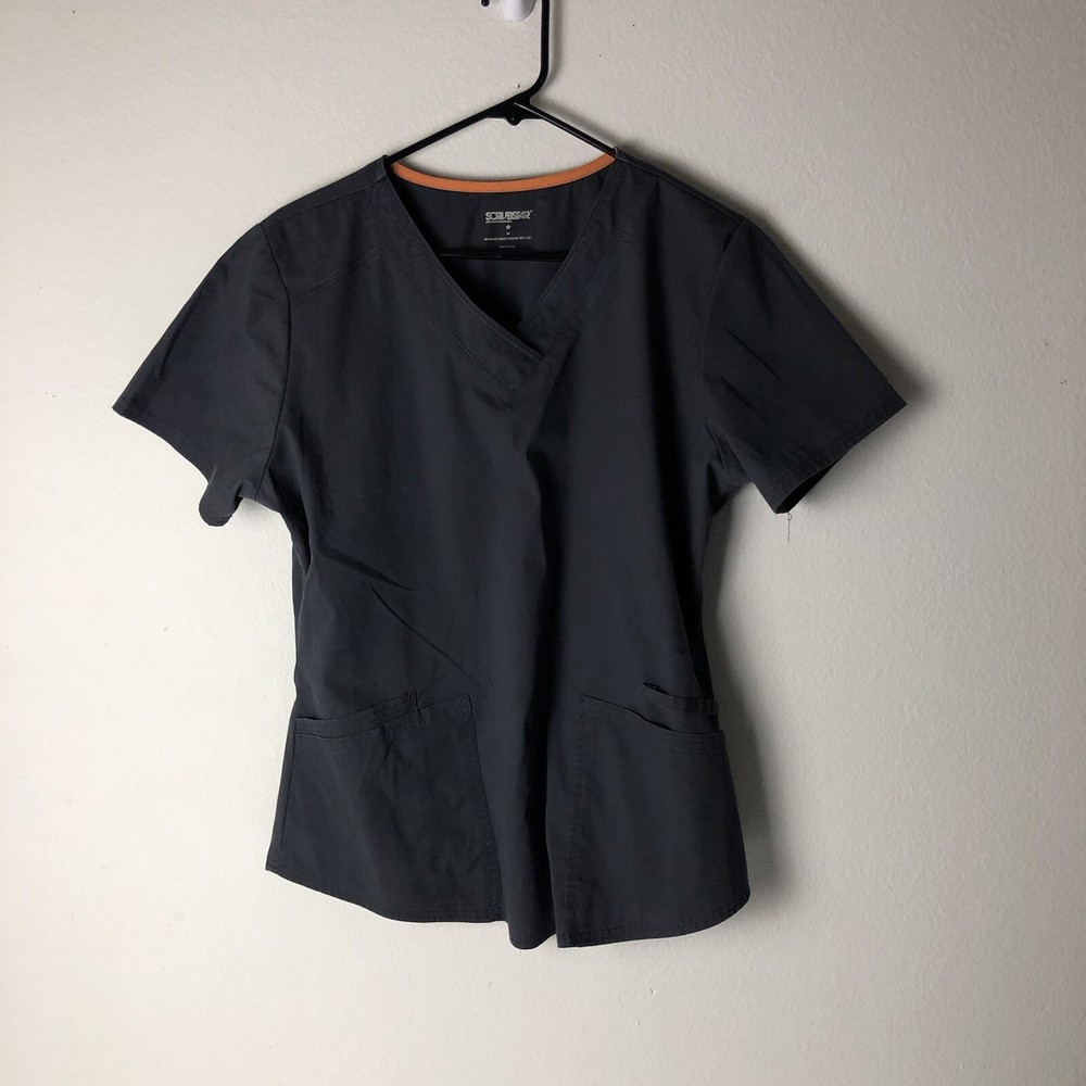 Scrubstar Women's Scrubs Set Gray Top and Drawstring Pants Size Medium