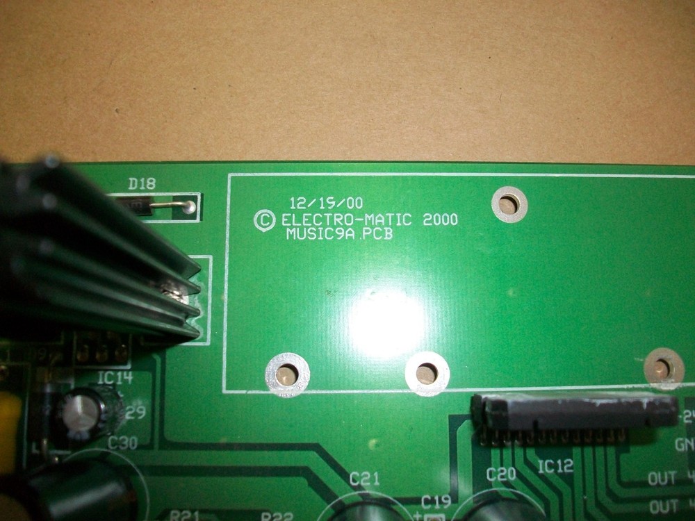 2pc Electro-Matic Music Control Board MUSIC9 PCB NEEDS REPAIR