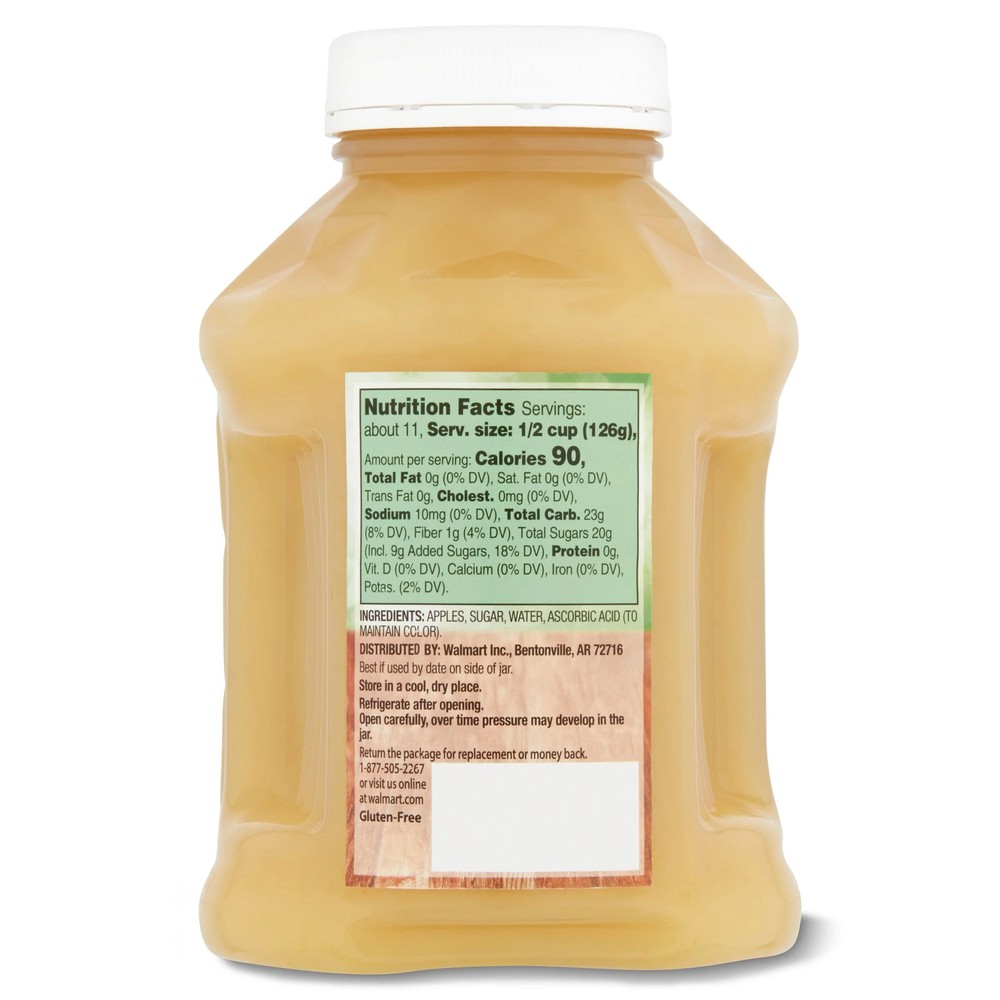 (6 pack) Great Value Original Applesauce, 48 oz, Jar