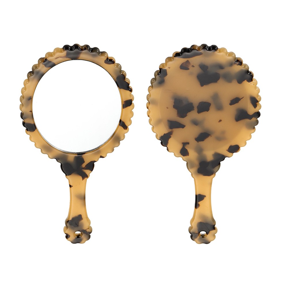 Handheld Mirror, Oval Hand Held Mirror Acetic Acid, Tortoiseshell