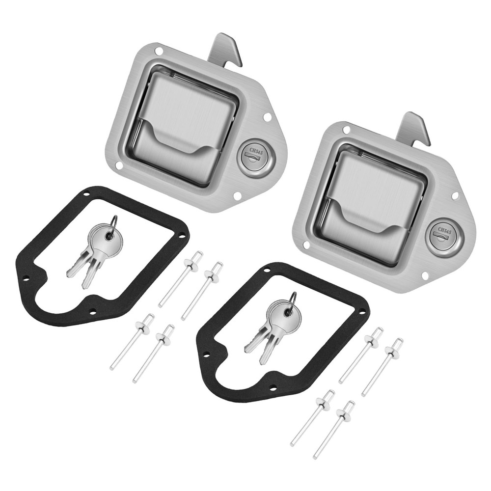 2-Pack Truck Tool Box Latch, Stainless Steel Trailer Toolbox Handle Latch wit...