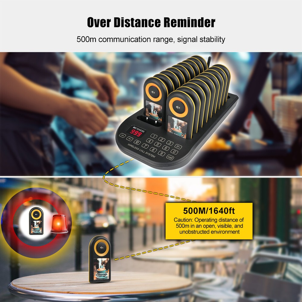 RETEKESS TD169 wireless calling system pager for restaurant PC function 20 Pager