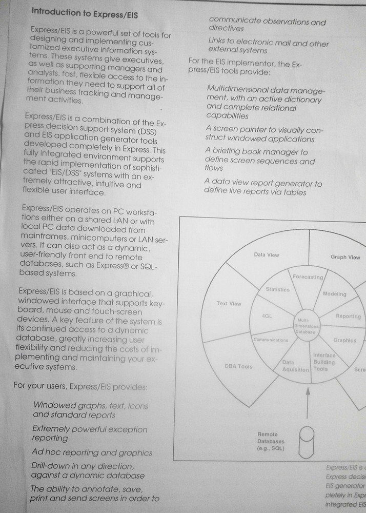 1990 Express/EIS brochure, by Information Resources Inc.