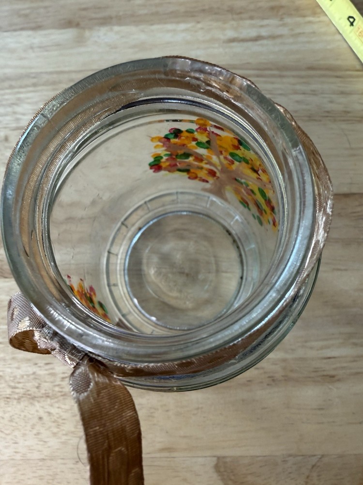 Hand Painted Rustic Fall Jar No Lid