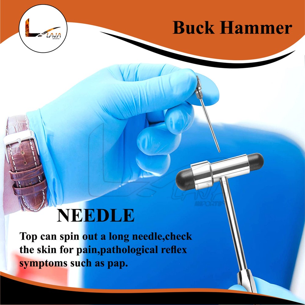 7" Buck Neurogical Reflexes Testing Hammer Stainless Steel