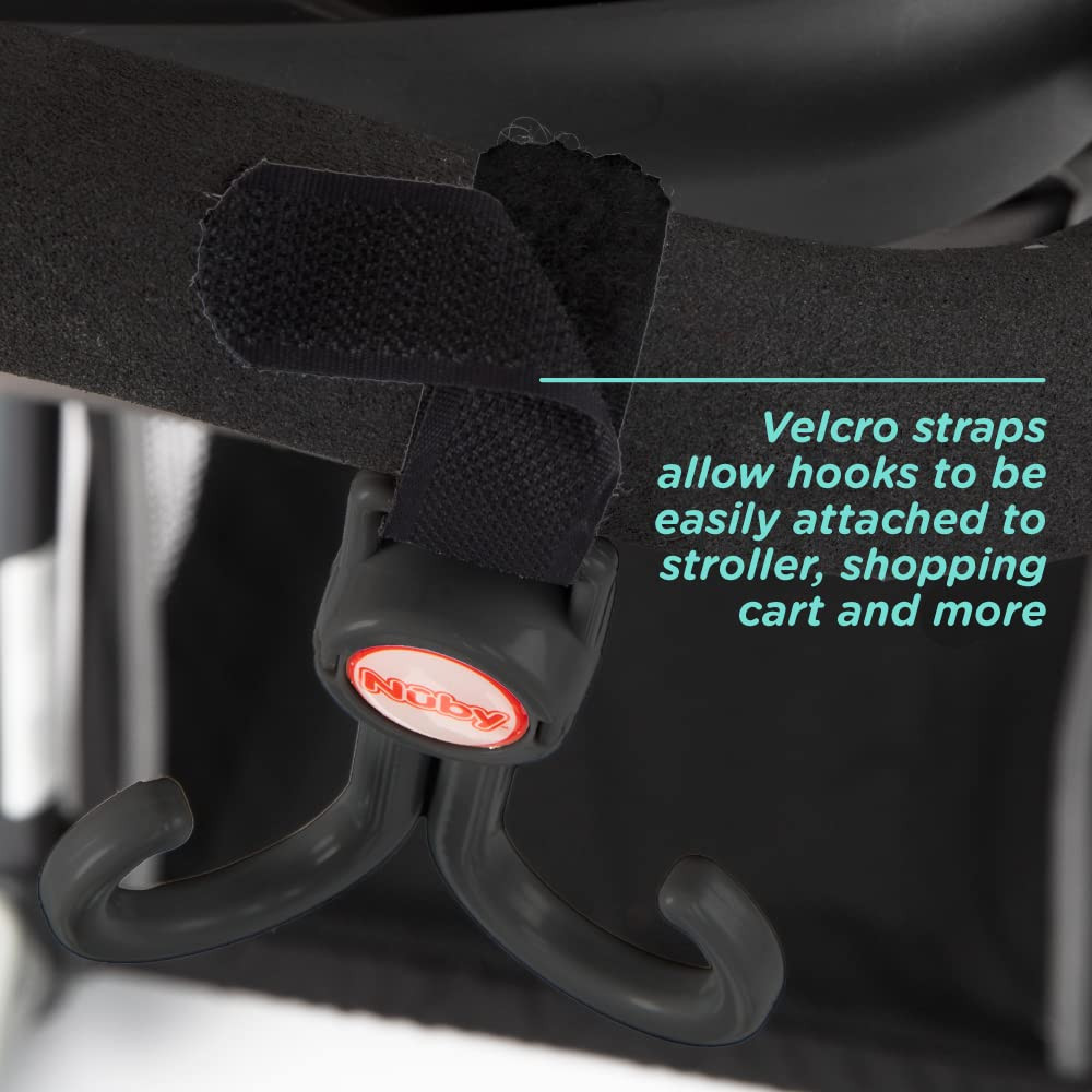 Double Stroller Hook, Adjustable Hook, Black or Grey