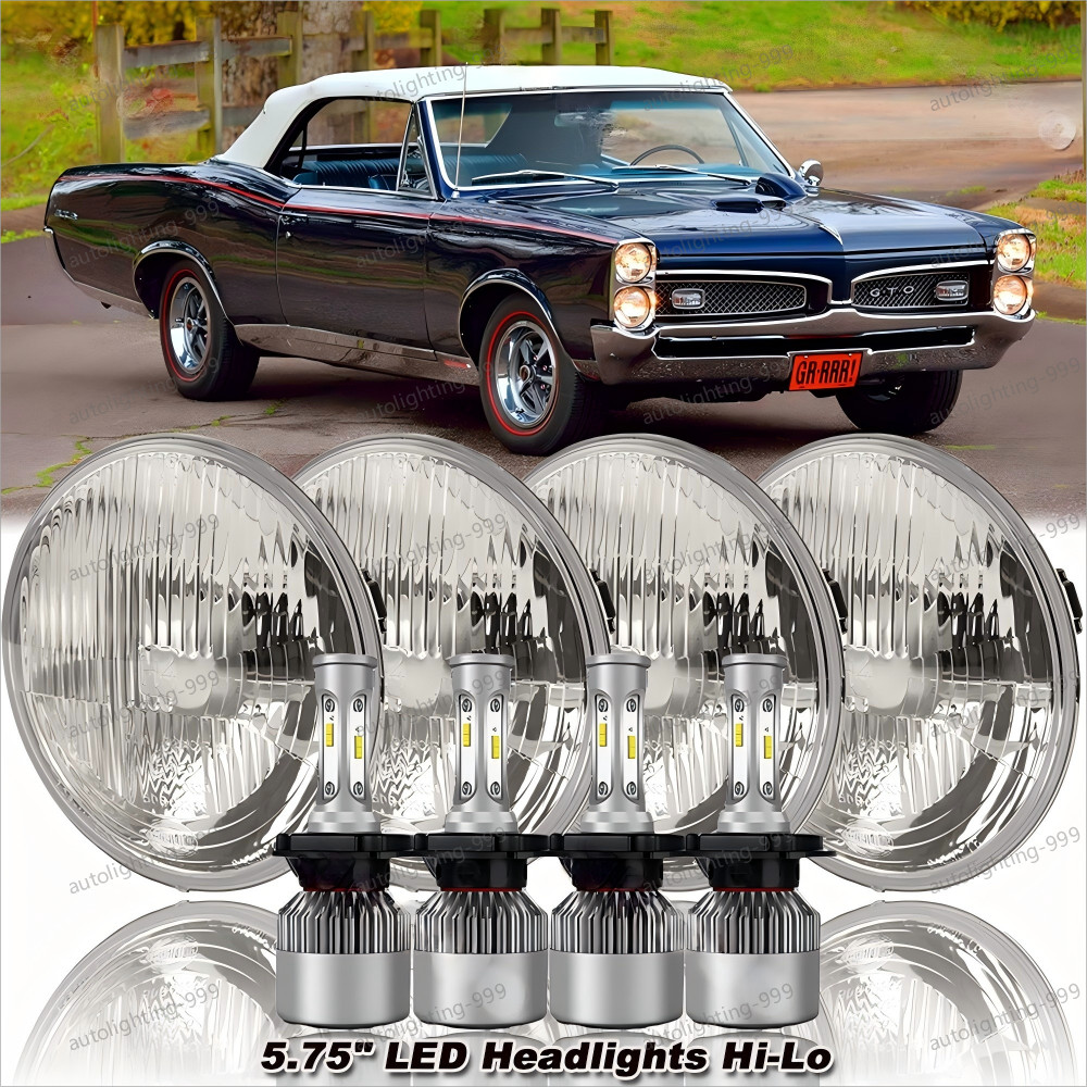 4pcs 5 3/4" 5.75 LED Headlights Projector HI/LO DRL for Pontiac GTO Grand Prix