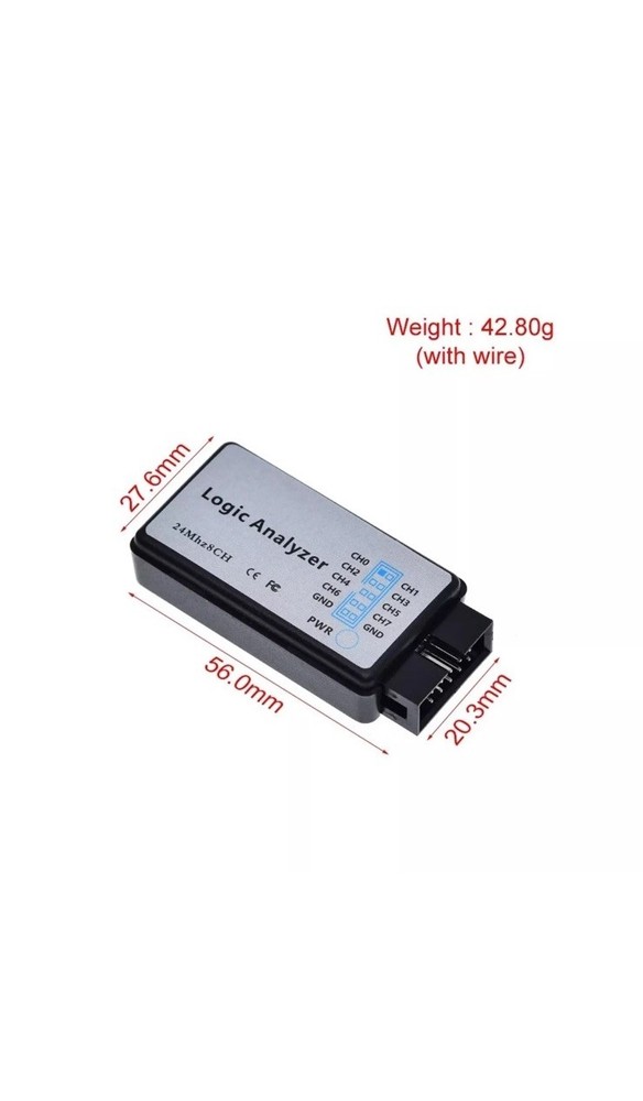 USB Logic Analyzer Device with EMI Ferrite Ring USB Cable 24MHz 8CH 24MHz 8 C...