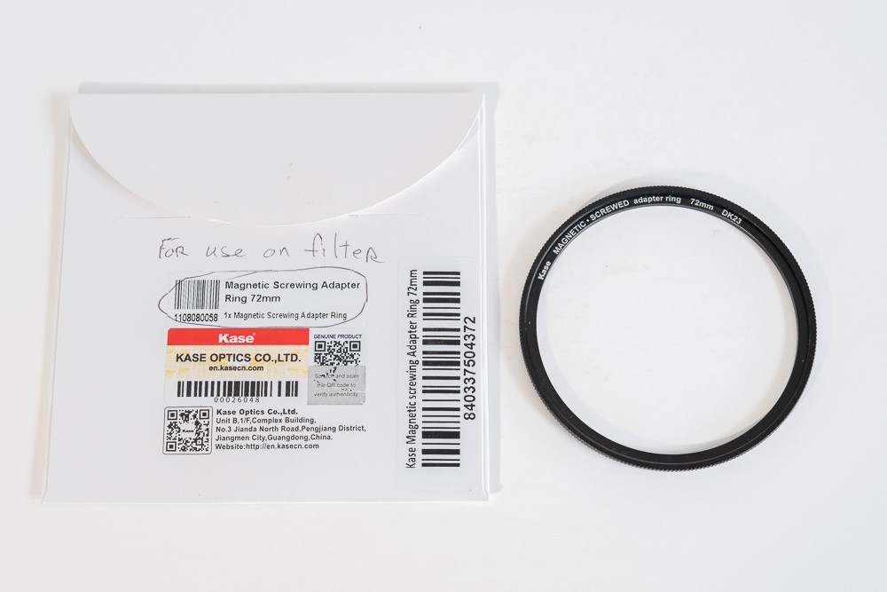 Kase 72 mm screwed magnetic adapter ring (for filter)