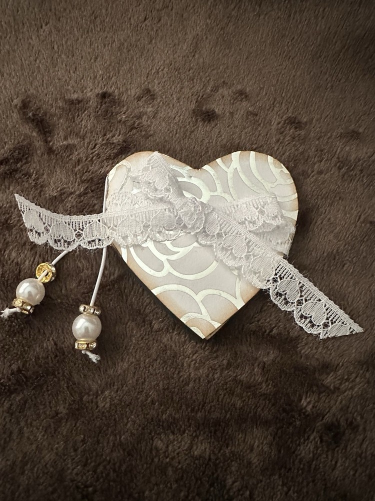 Handmade Journal Mini Notebook Silver & Peals #0781