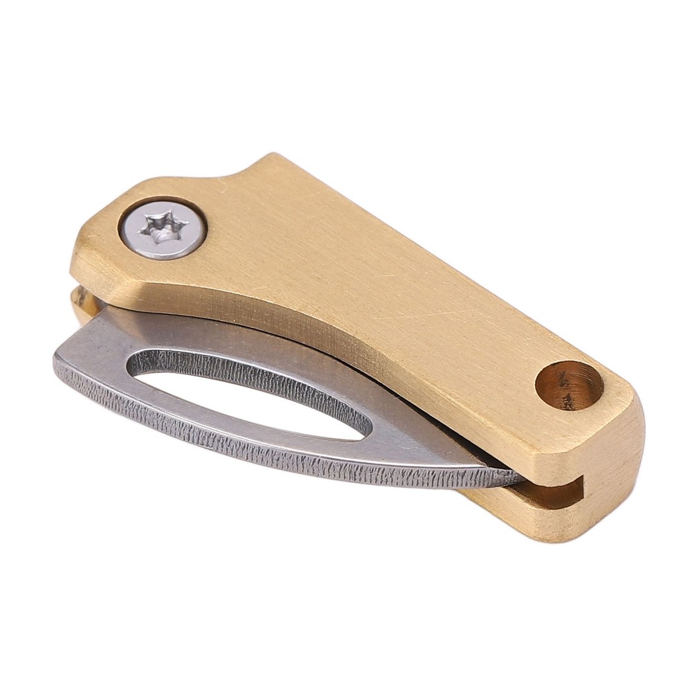 Brass Mini Knife Foldable Multifunction Keychain Tiny Knife For Package Openning