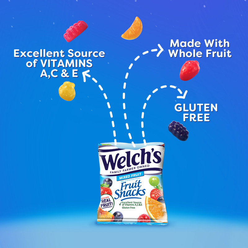 Welch's, Made With Real Fruit Fruit Snacks, Mixed Fruit, 0.8 oz, 40 Count