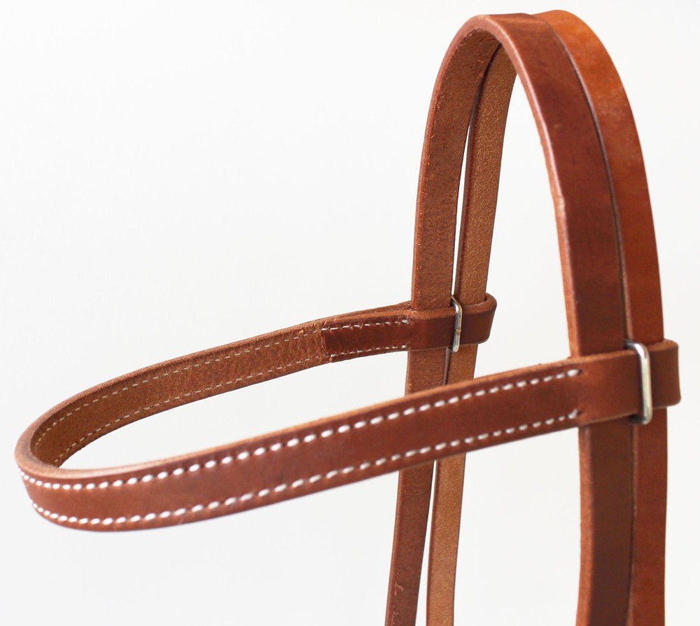 Horse Western Leather Bitless Training Aide Side Pull Bridle Brass 77RT01