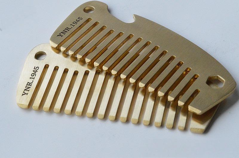 Solid Brass Hair Beared Comb with Bottle Opener Wrench EDC Portable Multi Tools