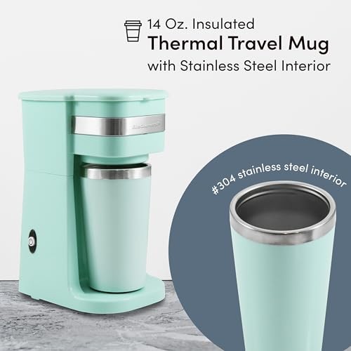 EHC113M Personal Single-Serve Compact Coffee Maker Brewer 14 ounce Mint