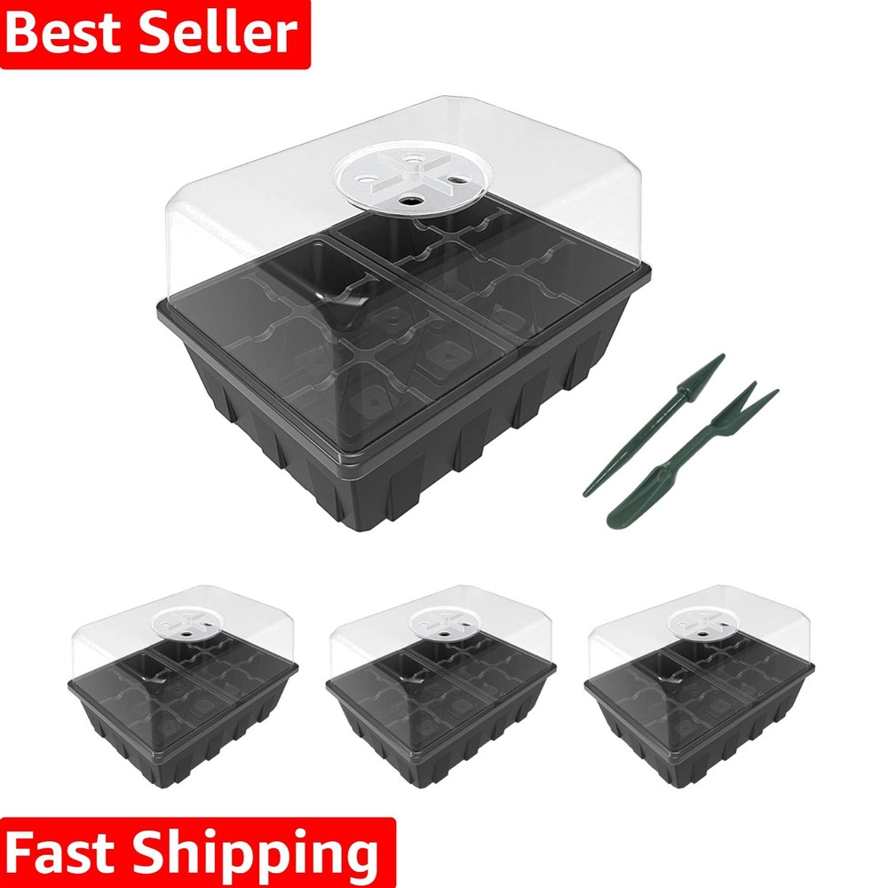3 Pack Seed Starter Tray Germination Kit, Seed Starter Kit with Adjustable Hu...