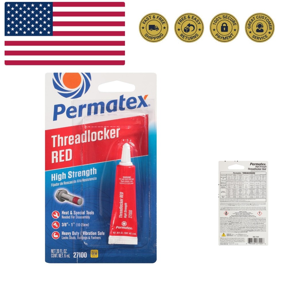 High Strength Threadlocker Red, 6 ml