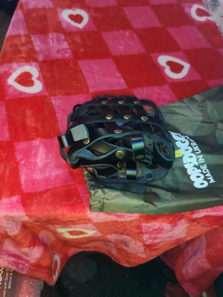 Oopsdog Leather Basket Muzzle Handmade Breathable Training Muzzle Made in...