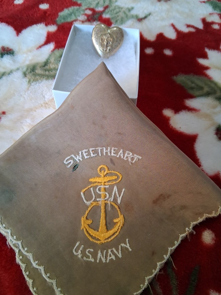 W.W II Navy Handkerchief And Locket