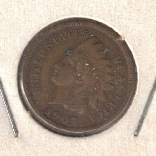 1907 Circulated Indian Head Cent Coin! #2