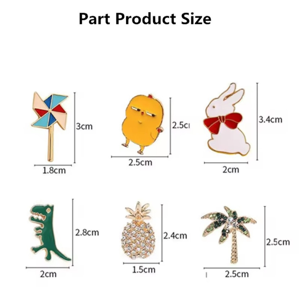 8pc Random Novelty Pins Enamel Pin Set M2