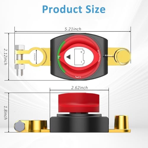 Battery Disconnect Switch, 12-48VBattery Cutoff MasterSwitch Disconnect