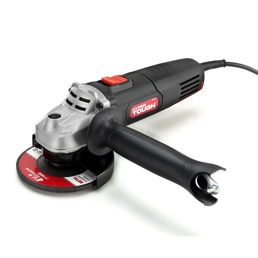 Hyper Tough 6 Amp Corded Angle Grinder with Handle, Adjustable Guard