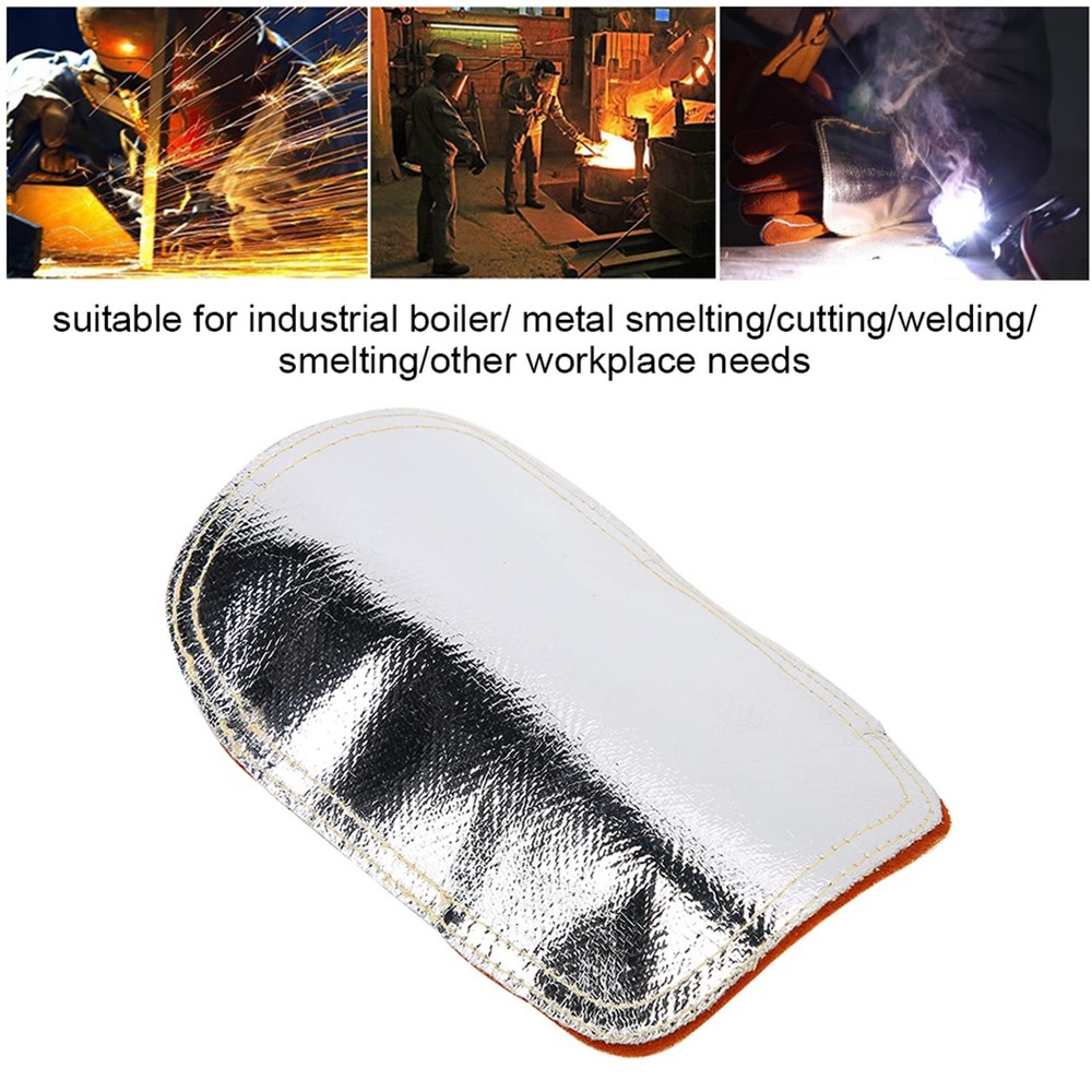 Hand Heat Shield Welding Hand Pad Split Cowhide Leather Aluminized Back Welding