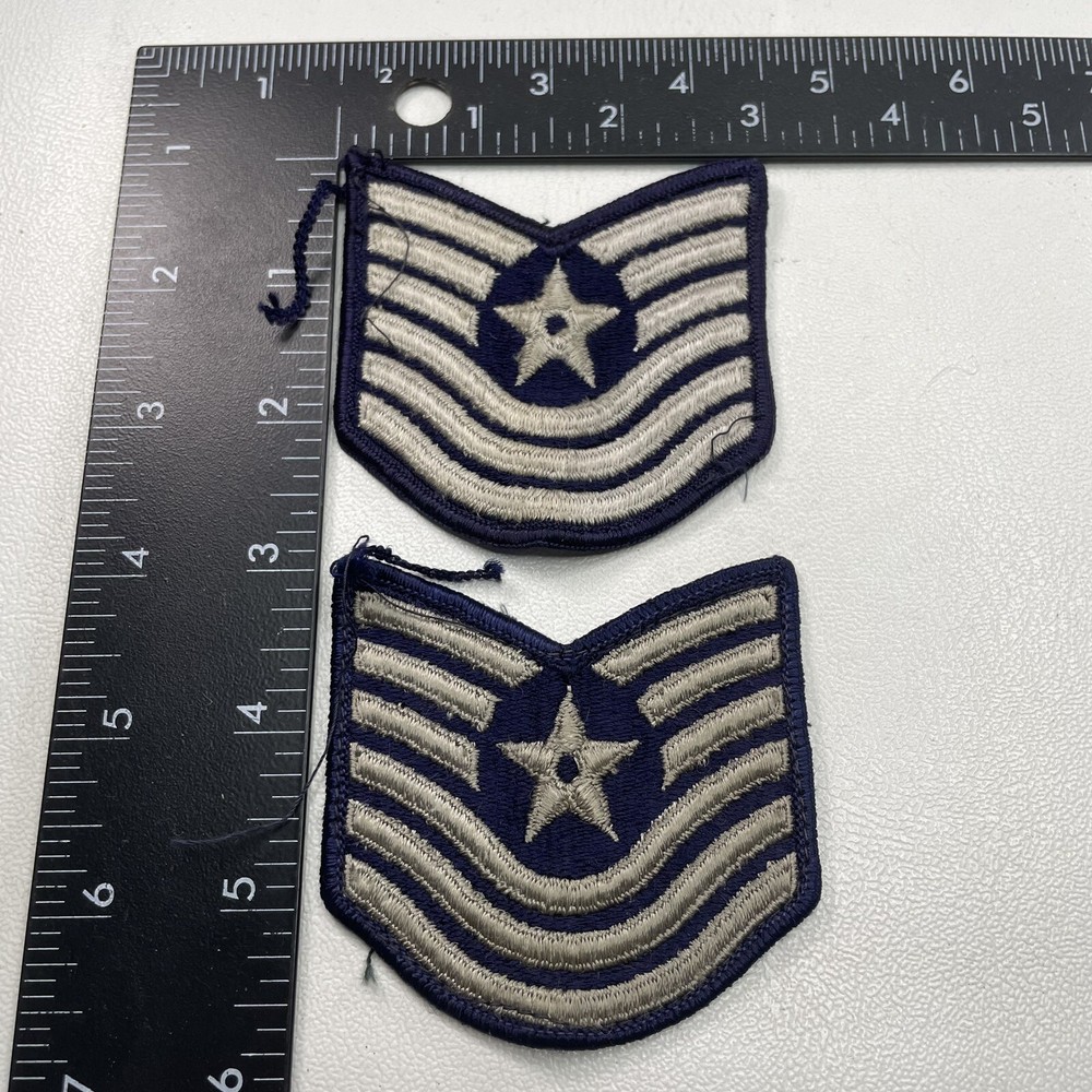 Vtg 2 Patch Lot MASTER SERGEANT Old Style Air Force (Not Quite Same Size) 23WK