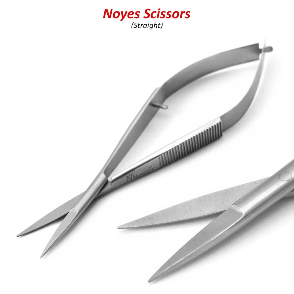 Ophthalmic Surgical Micro Surgery Spring Noyes Scissors Straight Sharp CE