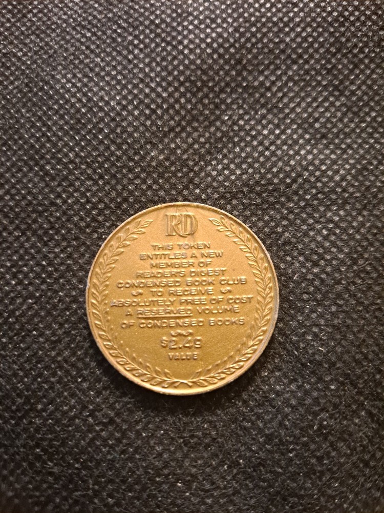 READER'S DIGEST RESERVATION PLASTIC TOKEN! e8248UXX