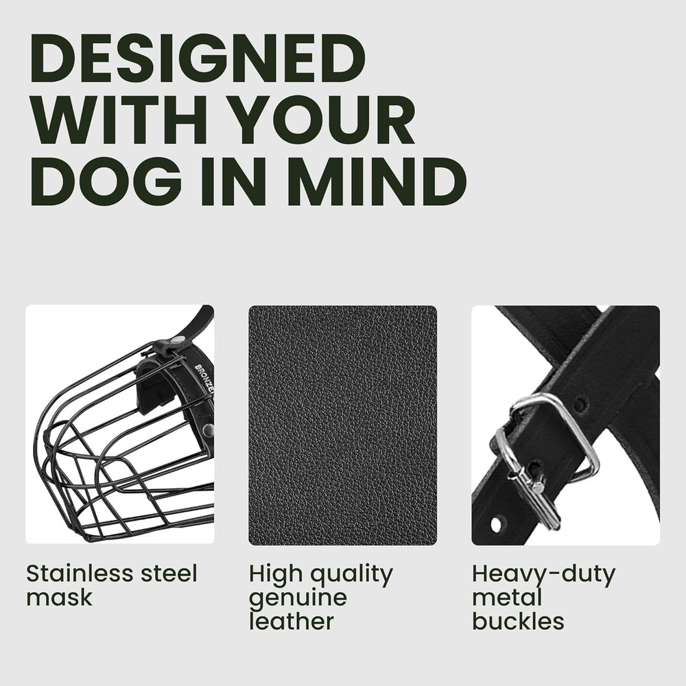Pitbull Dog Muzzle Metal Mask Amstaff Wire Basket Pit Bull Adjustable Leather